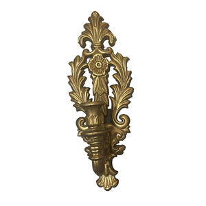 Vintage Hollywood Regency Gold Wall Candle Sconce Plastic 70's